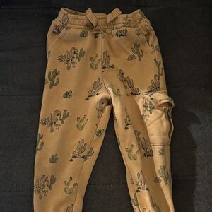 Kids Tan Cactus Print Sweatpants